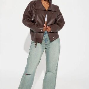 Fashion Nova Chocolate Leather Jacket